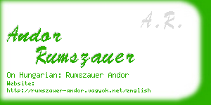 andor rumszauer business card